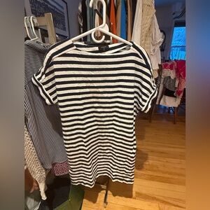 FRNCH Navy and White Striped Dress